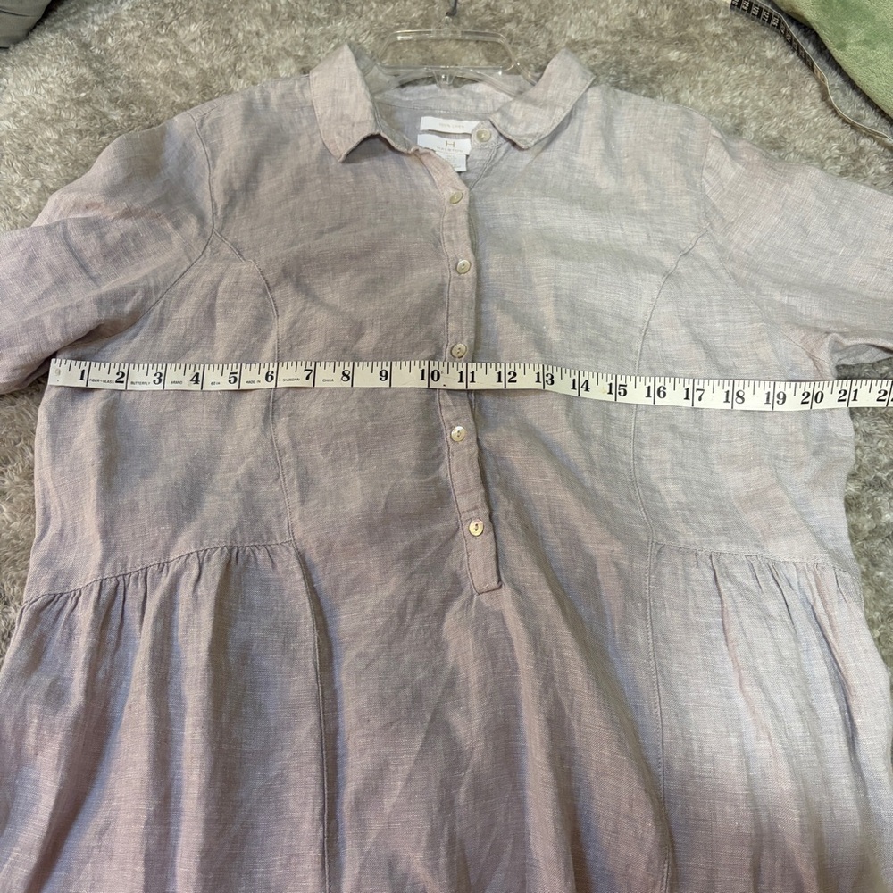 Halston Heritage Linen Button-Up Shirt Dress - Picture 7 of 8